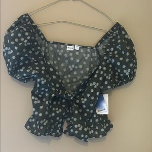 Abound Green and White Floral Blouse